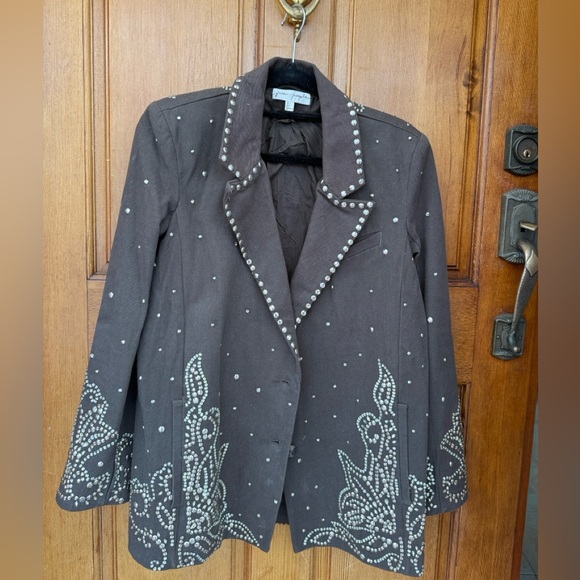 Free People Black Embellished Blazer - Picture 2 of 3